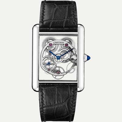 cartier tank louis cartier sapphire skeleton|skeleton sapphire watch 30mm.